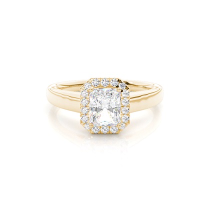 Radiant Yellow Gold Halo Diamond Engagement Rings