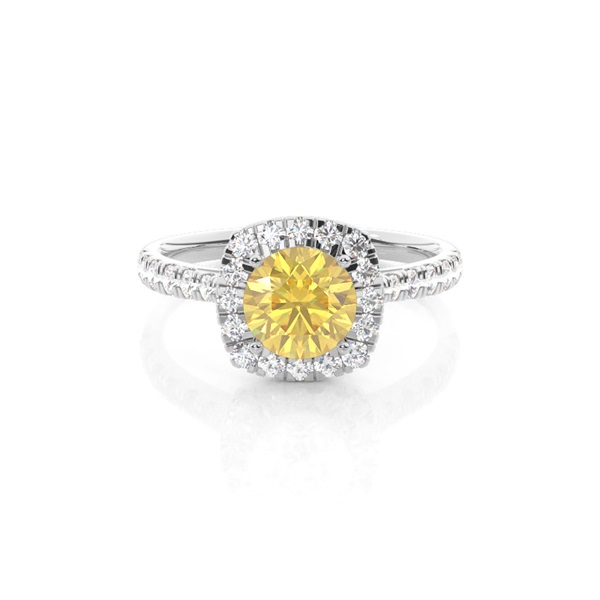 Yellow Diamond Halo Engagement Ring