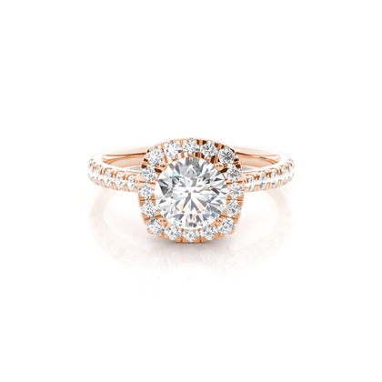 Rose Gold Halo Diamond Engagement Rings