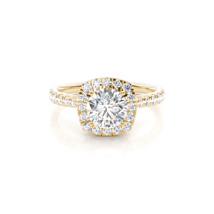 Yellow Gold Halo Diamond Engagement Rings