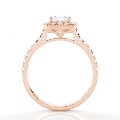 Zinkeneinstellung Seitenstein Halo Verlobungsring