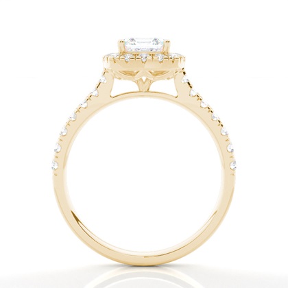 2.00 Carat Gelbgold Halo Verlobungsringe