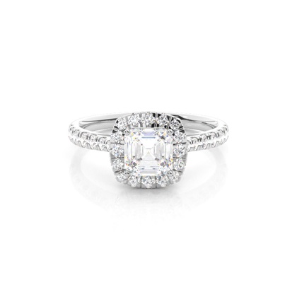 Asscher Halo Diamond Engagement Rings