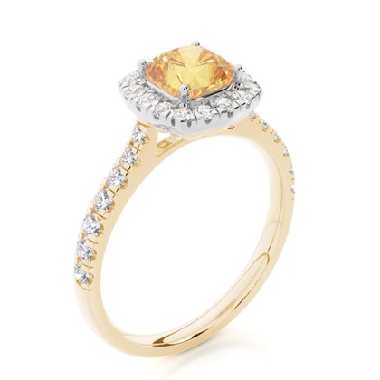 Gelber Diamant Halo Verlobungsring