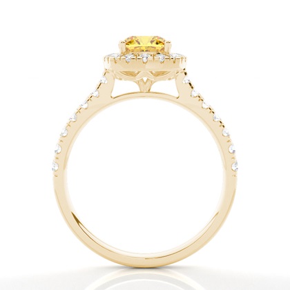 Yellow Diamond Halo Engagement Ring