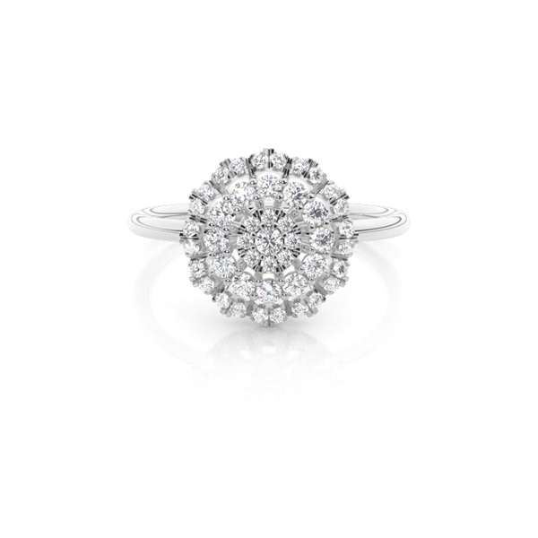 Prong Setting Round Diamond Cluster Ring