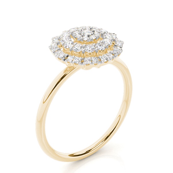 Prong Setting Round Diamond Cluster Ring