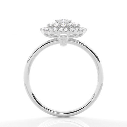 White Gold Diamond Cluster Rings