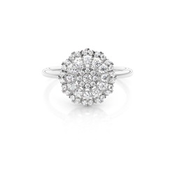 Prong Setting Round Diamond Cluster Ring