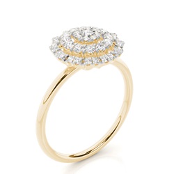 Zinkeneinstellung runder Diamantclusterring