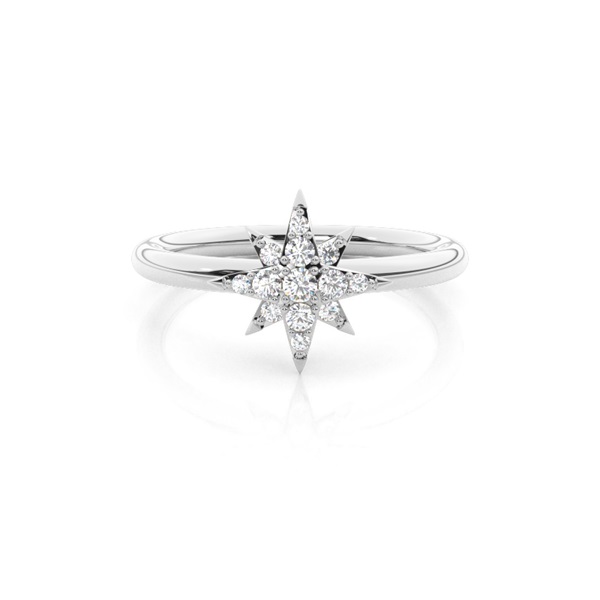 Prong Setting Round Diamond Cluster Ring