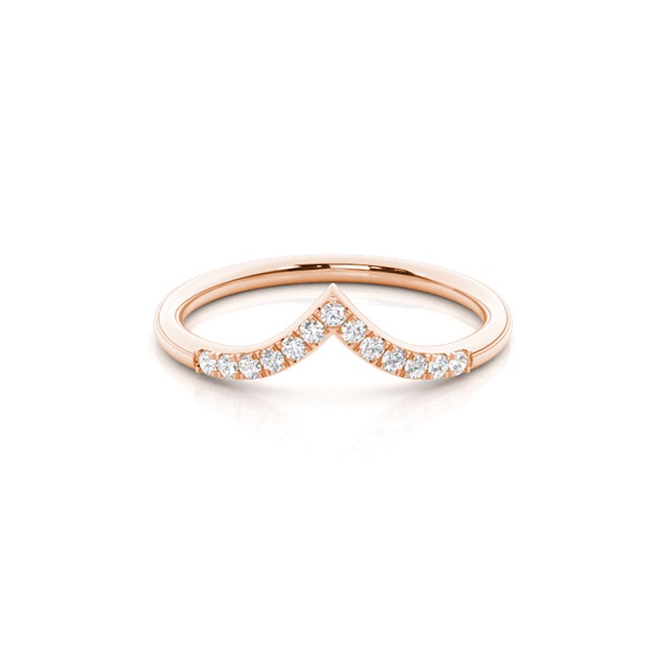 Prong Setting Diamond Shaped Wedding Band