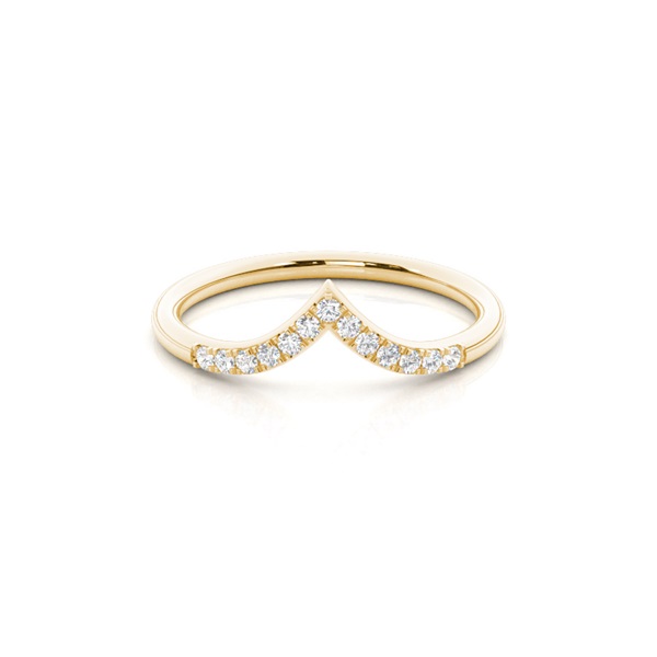Prong Setting Diamond Shaped Wedding Band