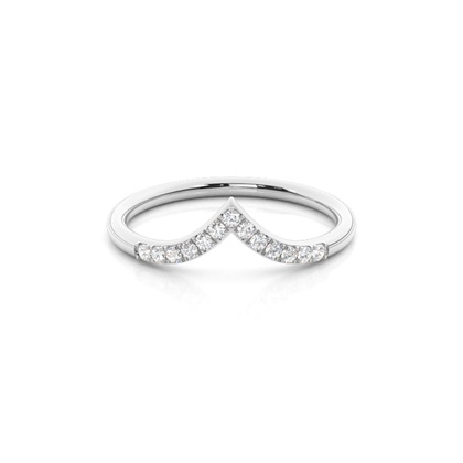 Prong Setting Diamond Shaped Wedding Band