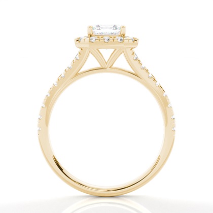 2.00 Carat Gelbgold Halo Verlobungsringe