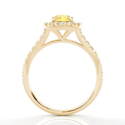Yellow Diamond Halo Engagement Ring