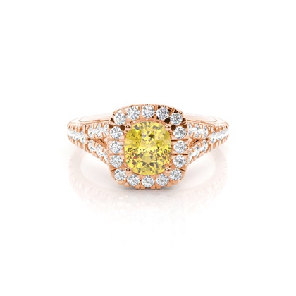 Yellow Diamond Halo Engagement Ring