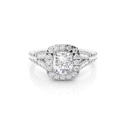 Cushion Halo Diamond Engagement Rings