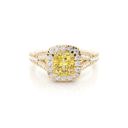 Yellow Diamond Halo Engagement Ring
