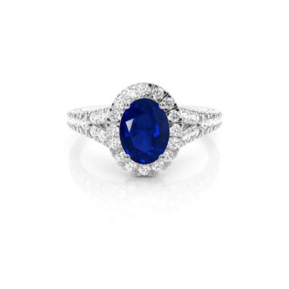 Oval Sapphire Diamond Engagement Rings