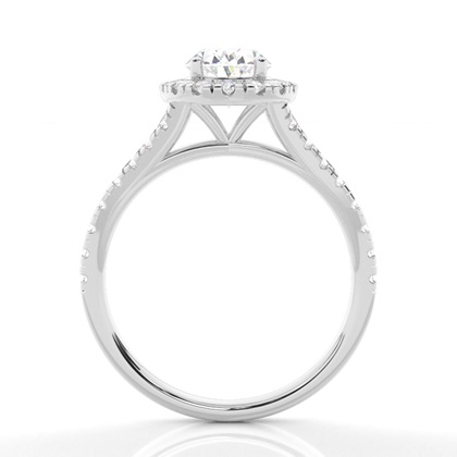 1.00 Carat Platin Halo Verlobungsringe