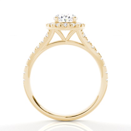 Oval Yellow Gold Halo Engagement Rings