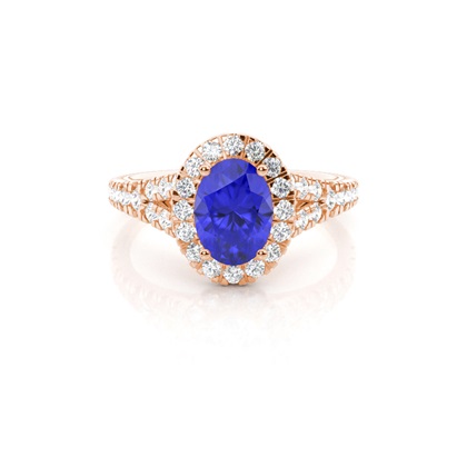 Oval Rose Gold Diamond Rings Gemstones