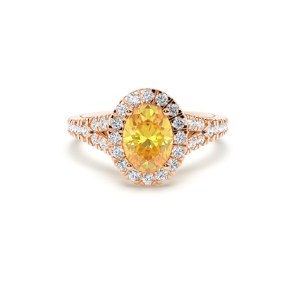 Yellow Diamond Halo Engagement Ring