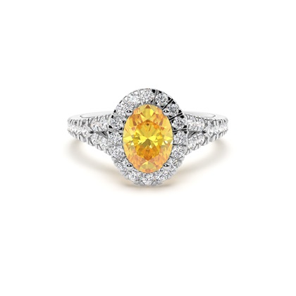 Yellow Diamond Halo Engagement Ring