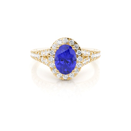 Oval Yellow Gold Diamond Rings Gemstones