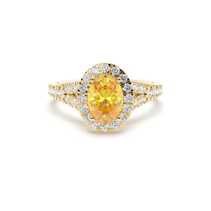 Yellow Diamond Halo Engagement Ring