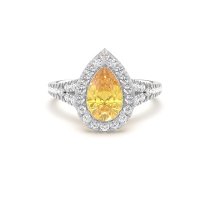 Pear Yellow Diamond Engagement Rings