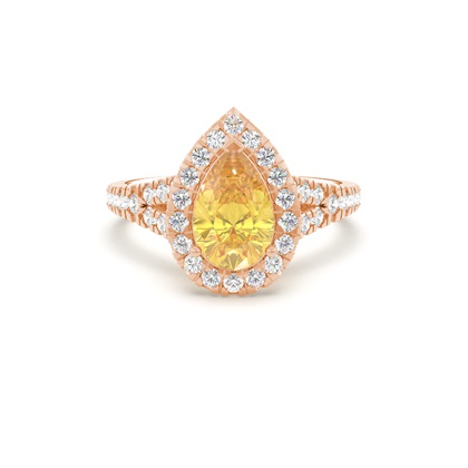 Yellow Diamond Halo Engagement Ring