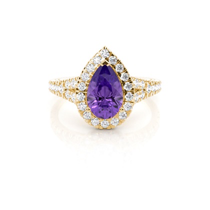 Pear Yellow Gold Diamond Engagement Rings Gemstones