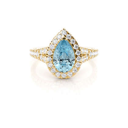 Pear Yellow Gold Diamond Engagement Rings Gemstones