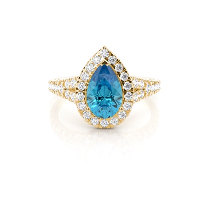 Pear Yellow Gold Diamond Engagement Rings Gemstones