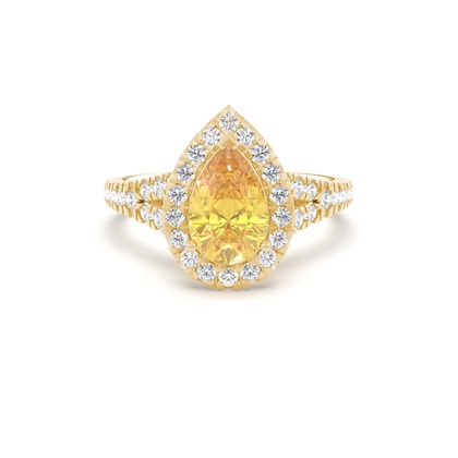 Yellow Diamond Halo Engagement Ring