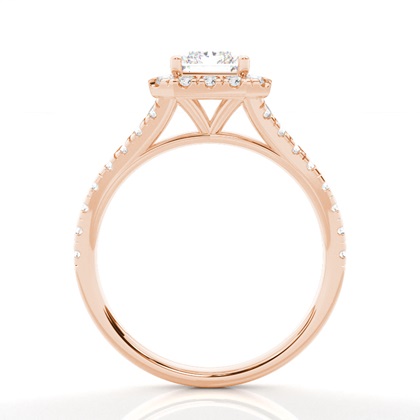 Zinkeneinstellung Seitenstein Halo Verlobungsring