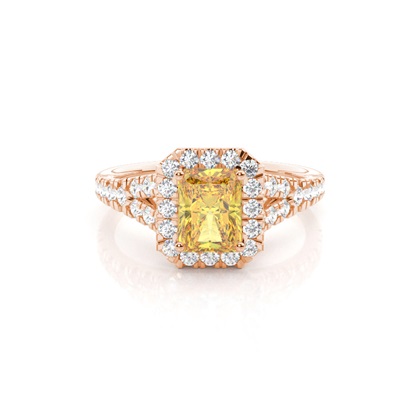 Yellow Diamond Halo Engagement Ring