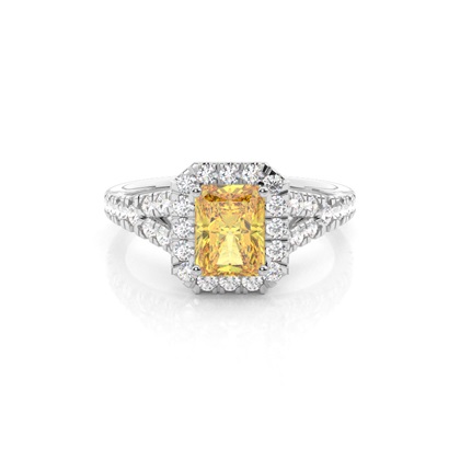 Yellow Diamond Halo Engagement Ring