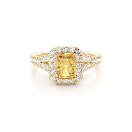 Yellow Diamond Halo Engagement Ring