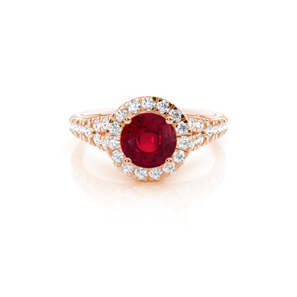 Round Ruby Diamond Engagement Rings