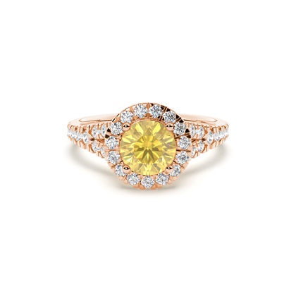 Rose Gold Yellow Diamond Engagement Rings 