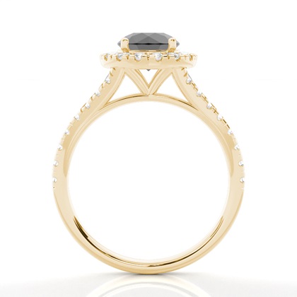 Yellow Gold Black Diamond Engagement Rings