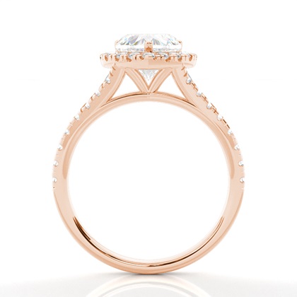 Zinkeneinstellung Seitenstein Halo Verlobungsring