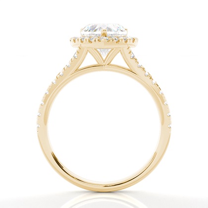 Zinkeneinstellung Seitenstein Halo Verlobungsring