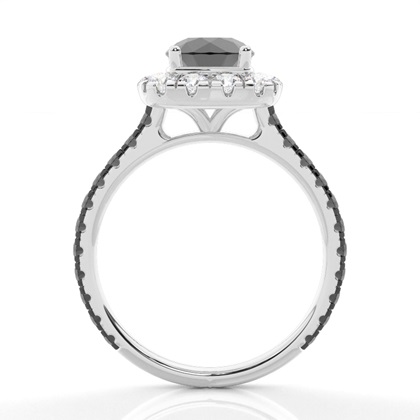 1.00 Carat Silver Halo Engagement Rings
