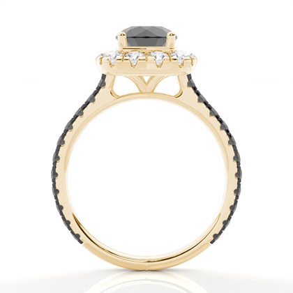 Yellow Gold Black Diamond Engagement Rings