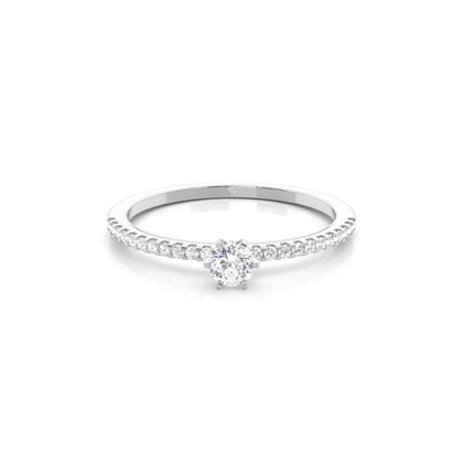 Prong Setting Side Stone Diamond Engagement Ring