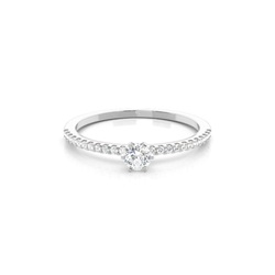 Prong Setting Side Stone Diamond Engagement Ring